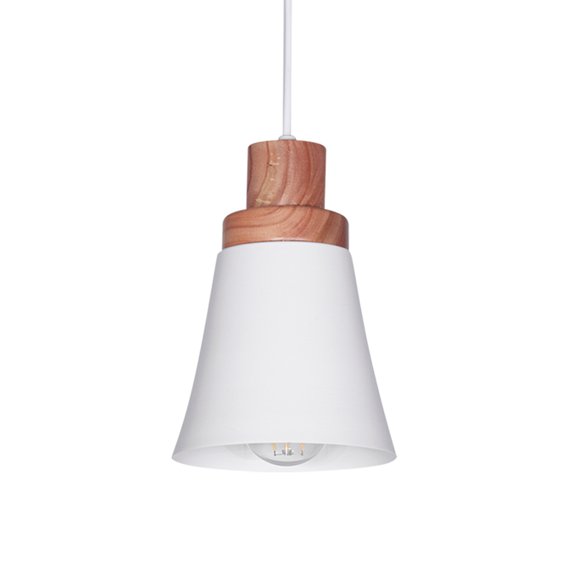 CARILUX Colgante Madera Campana Metalica A26 1L