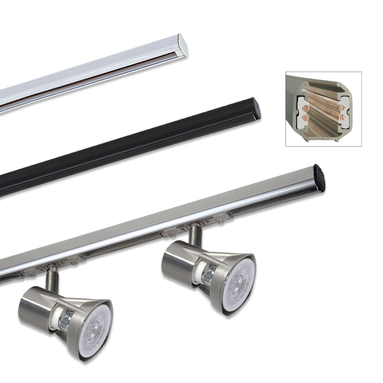 ECLIPSE Riel de Aluminio 1Efecto 1Mts - 2 Mts - 3 Mts